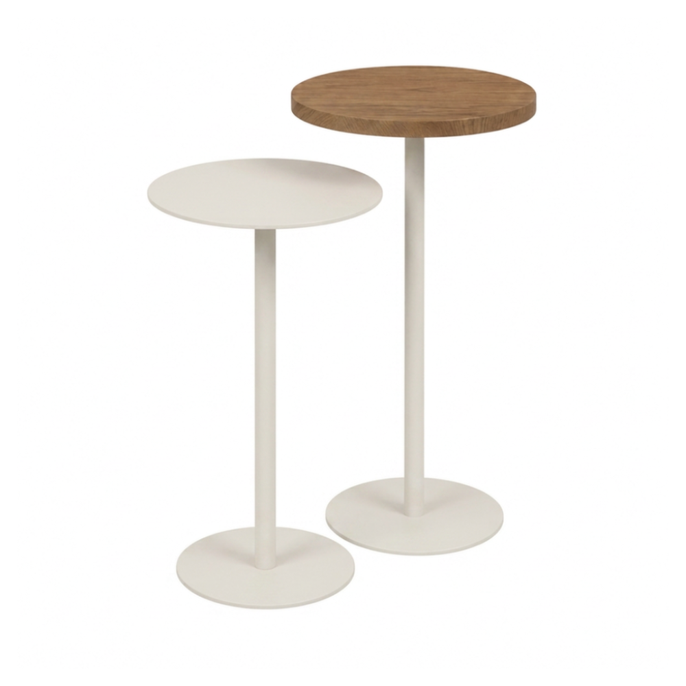 Conjunto Mesas Laterais Redondas Mdf